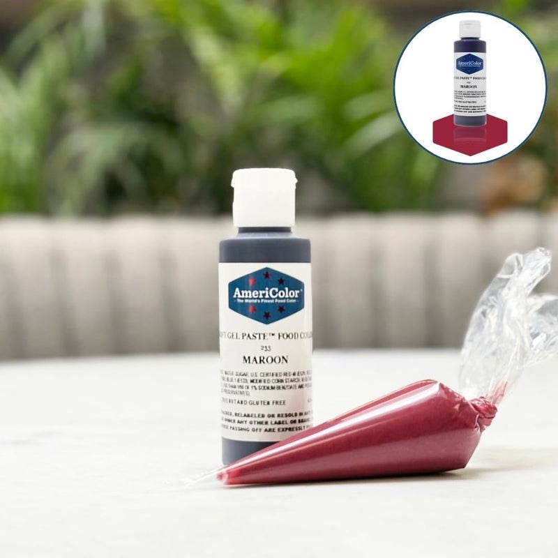 AmeriColor Maroon Soft Gel Paste Food Color - Image 2